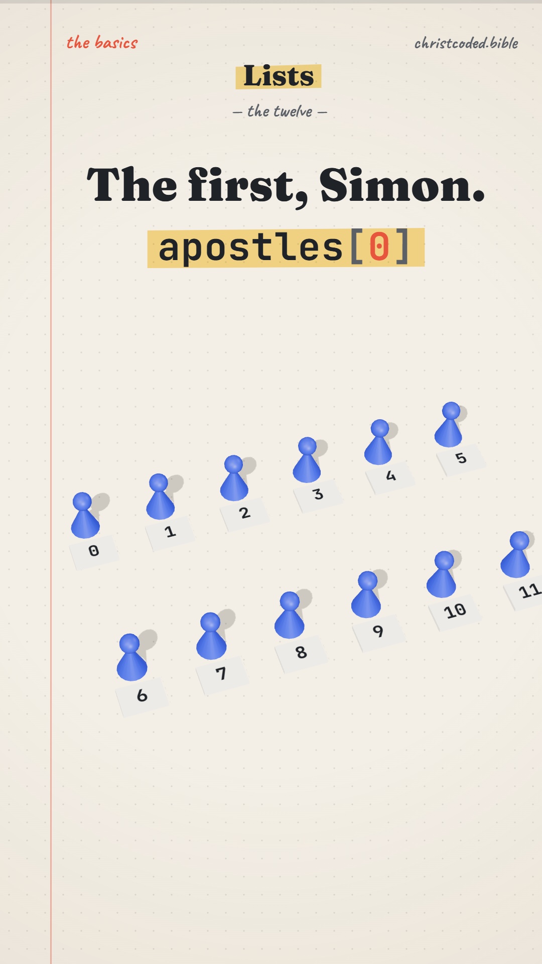The first frame of the Lists and indexes video